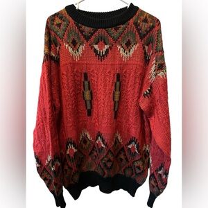 Vintage Men's Tundra Bachrach Sweater Size XL Multi Color 80s 90s 3D KNIT